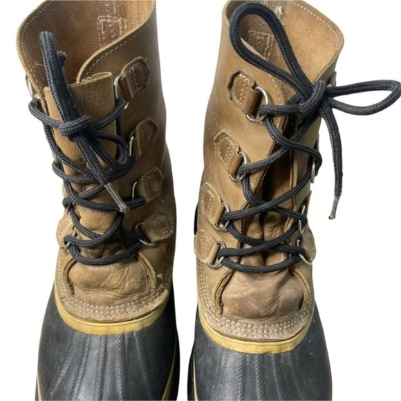 SOREL Men's Vintage Kaufman Caribou Tan Leather Waterproof Snow Boots *No Size* - Picture 9 of 16